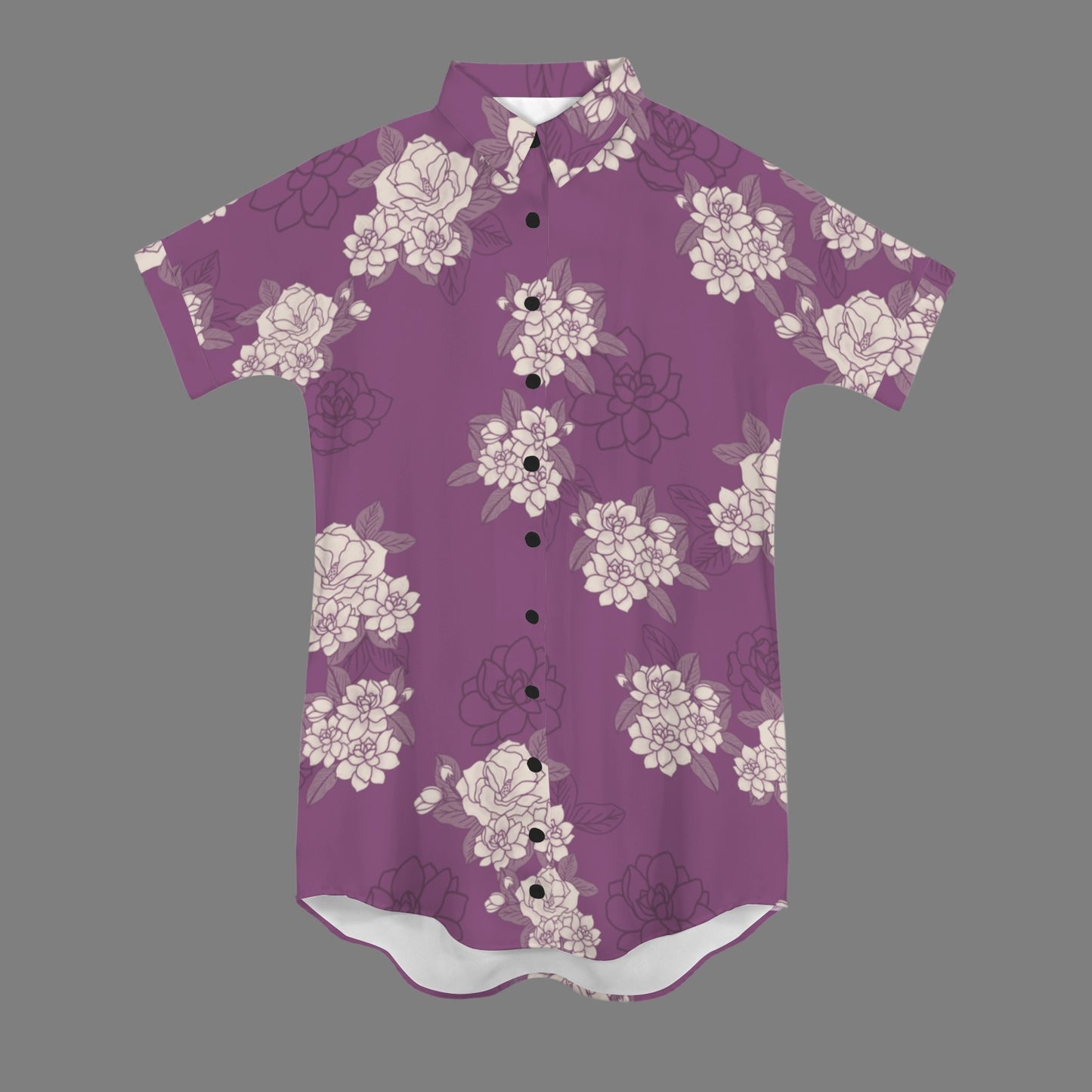 Nani 2.0 Button Down Dress - Gardenia Kiele Print - Purple