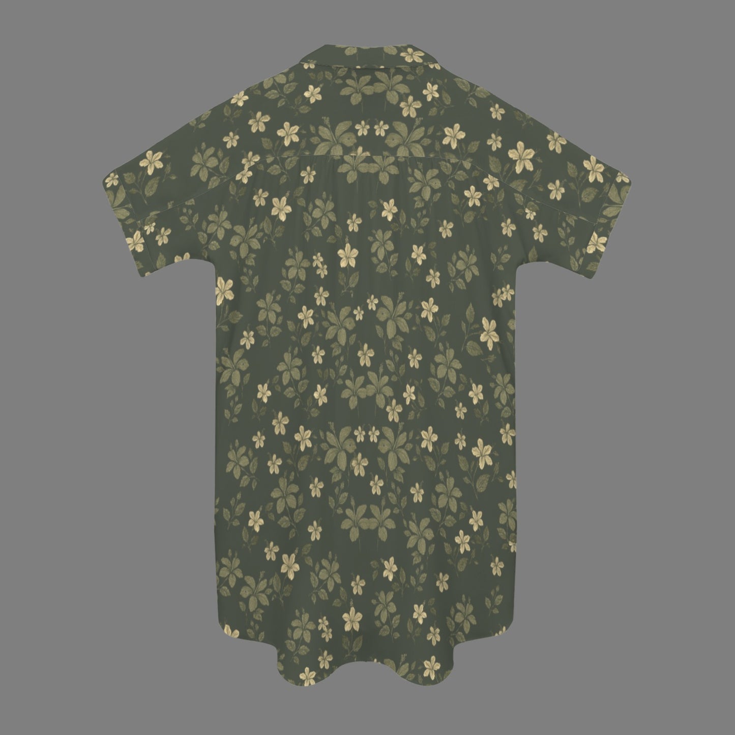 Nani 2.0 Button Down Dress - Koki'o Hibiscus Print in Green