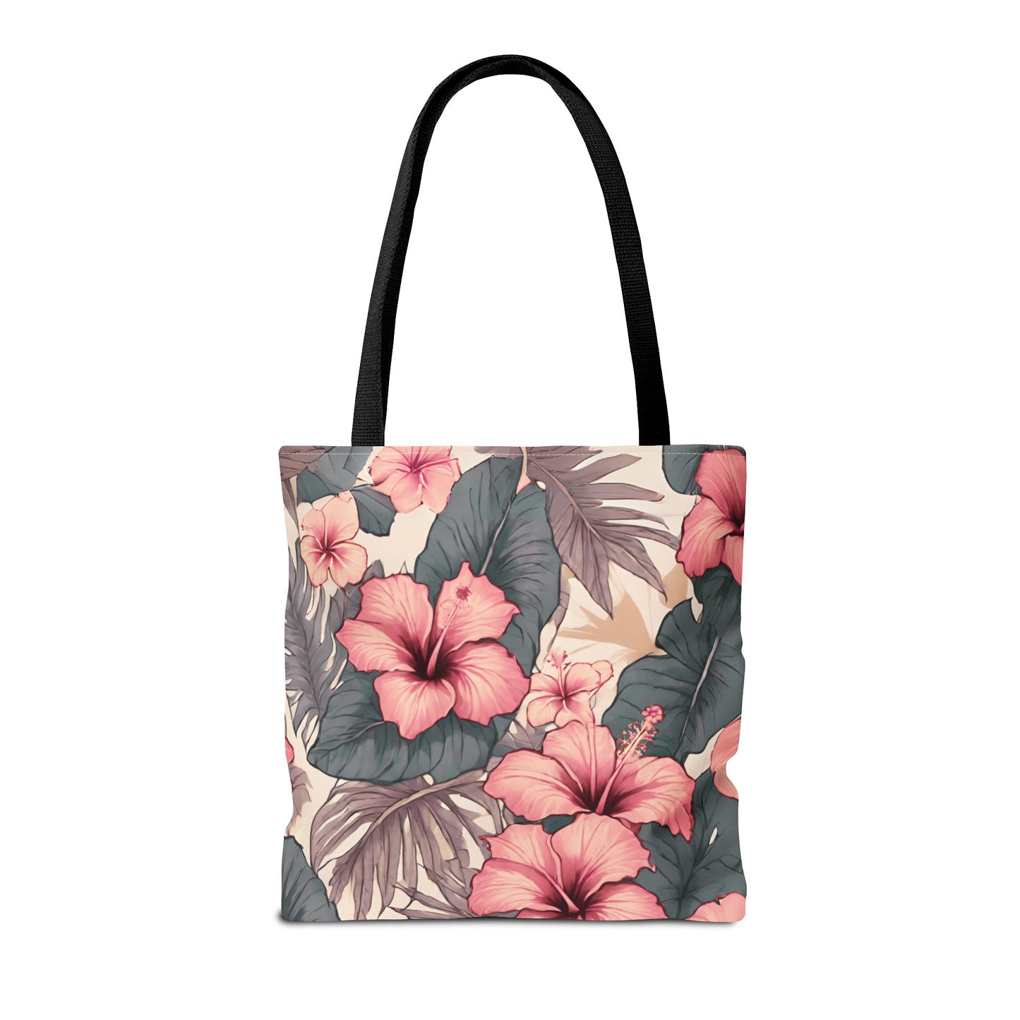 Hibiscus Tropical Hawaiian Print Tote Bag - Soft Tones