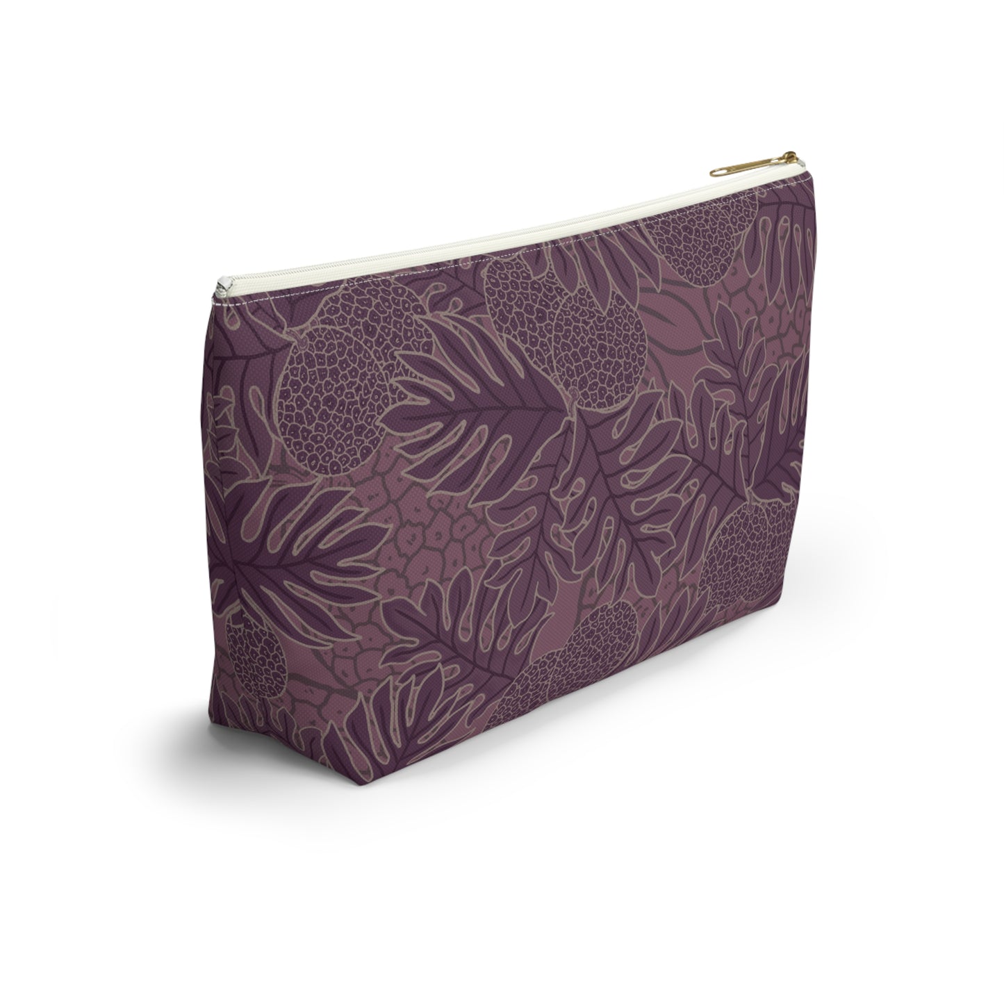 Ulu Breadfruit Hawaiian Print Purple - Accessory Pouch w T-bottom