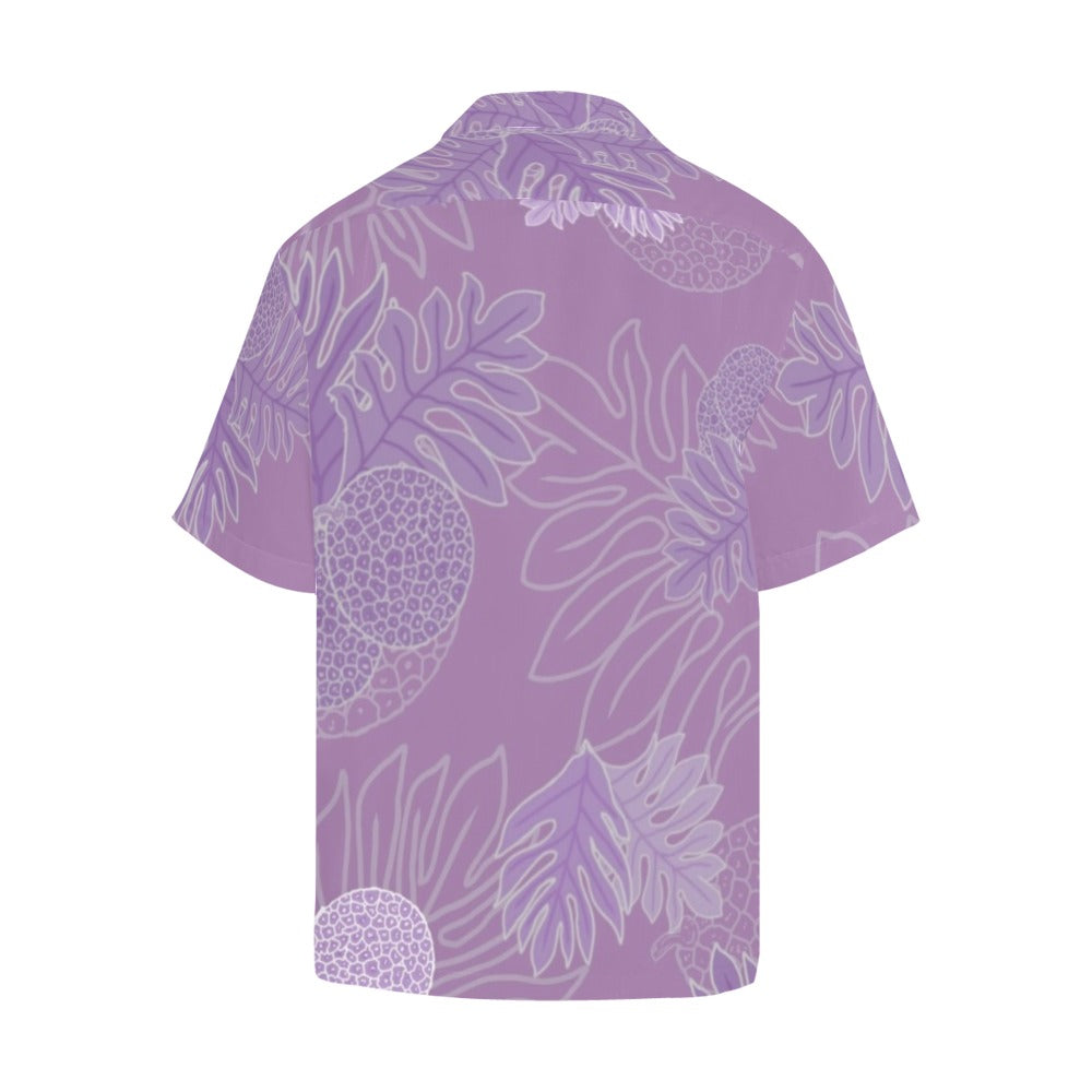 Ulu Breadfruit Hawaiian Print Menʻs Aloha Shirt - Lavender