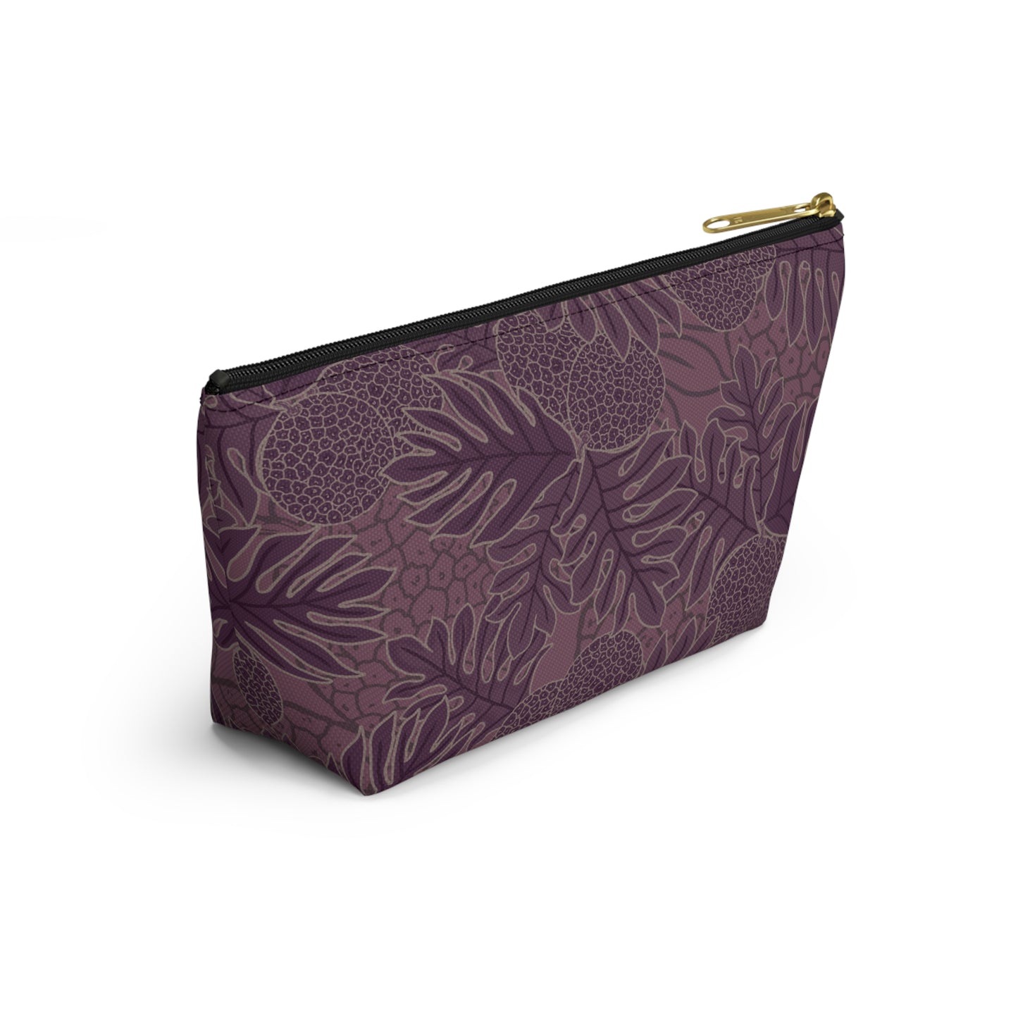 Ulu Breadfruit Hawaiian Print Purple - Accessory Pouch w T-bottom