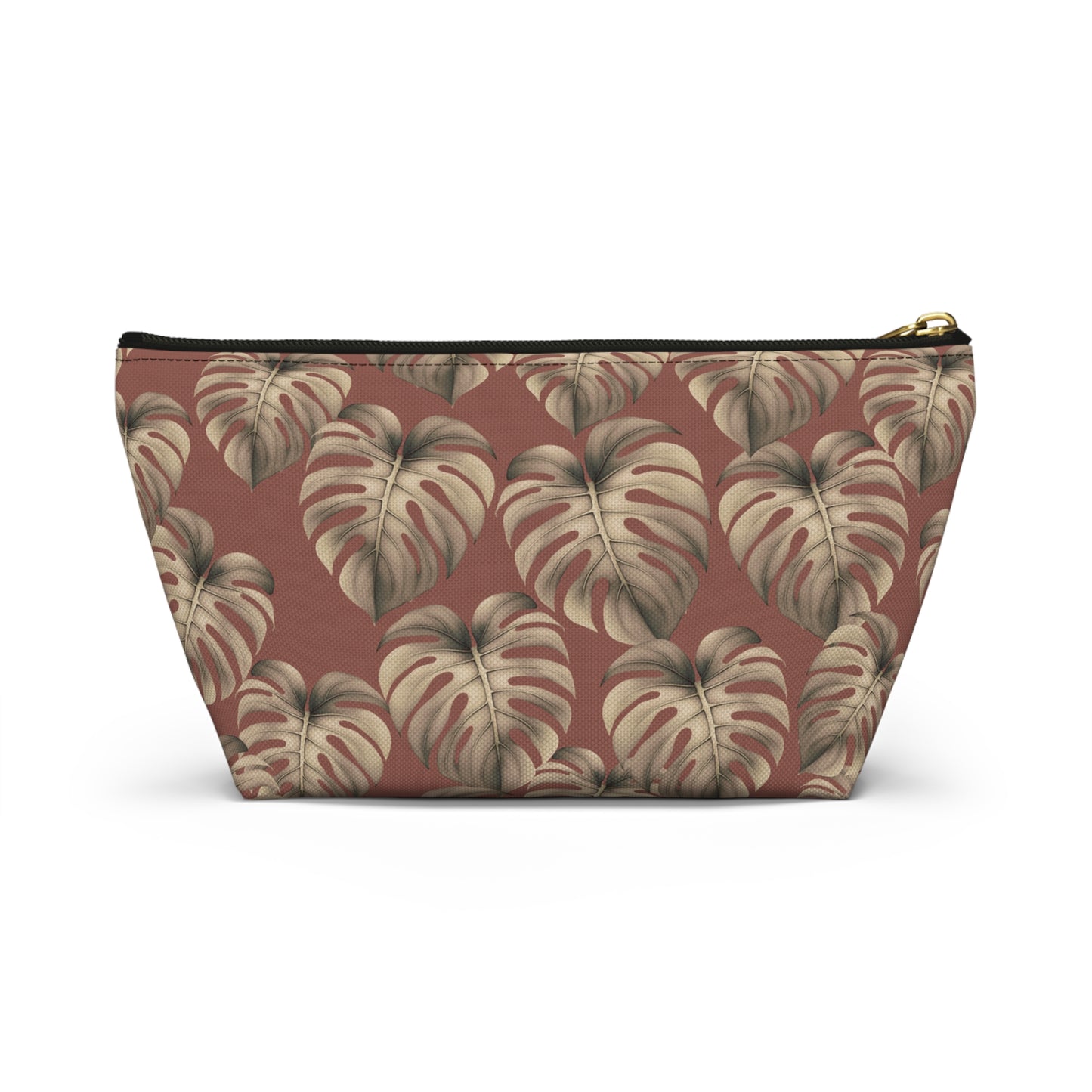 Monstera Mauve Hawaiian Print - Accessory Pouch w T-bottom