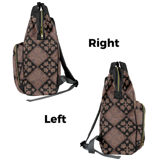 Ulu Quilt Hawaiian Print Multi-Function Backpack 2.0 - Mocha and Black Block Print