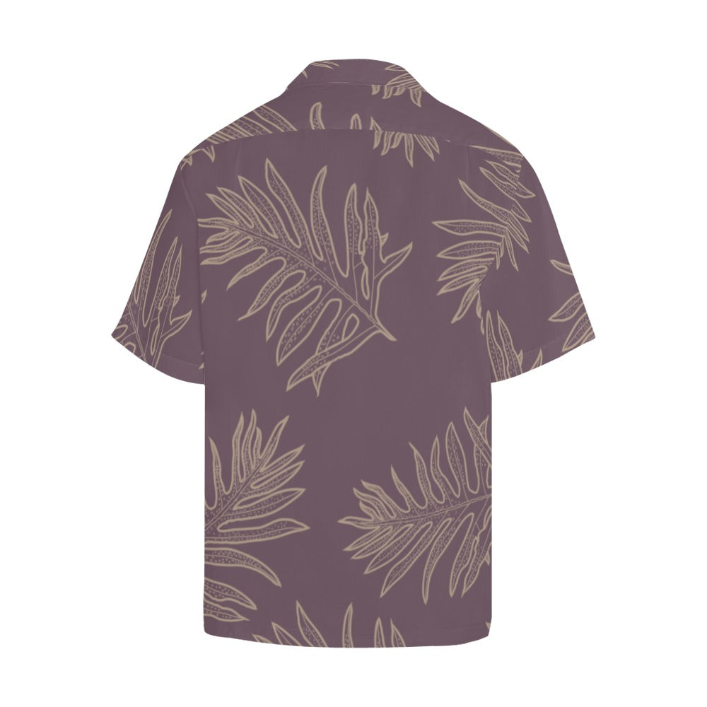 Lauaʻe Fern Hawaiian Print Menʻs Aloha Shirt - Lavender