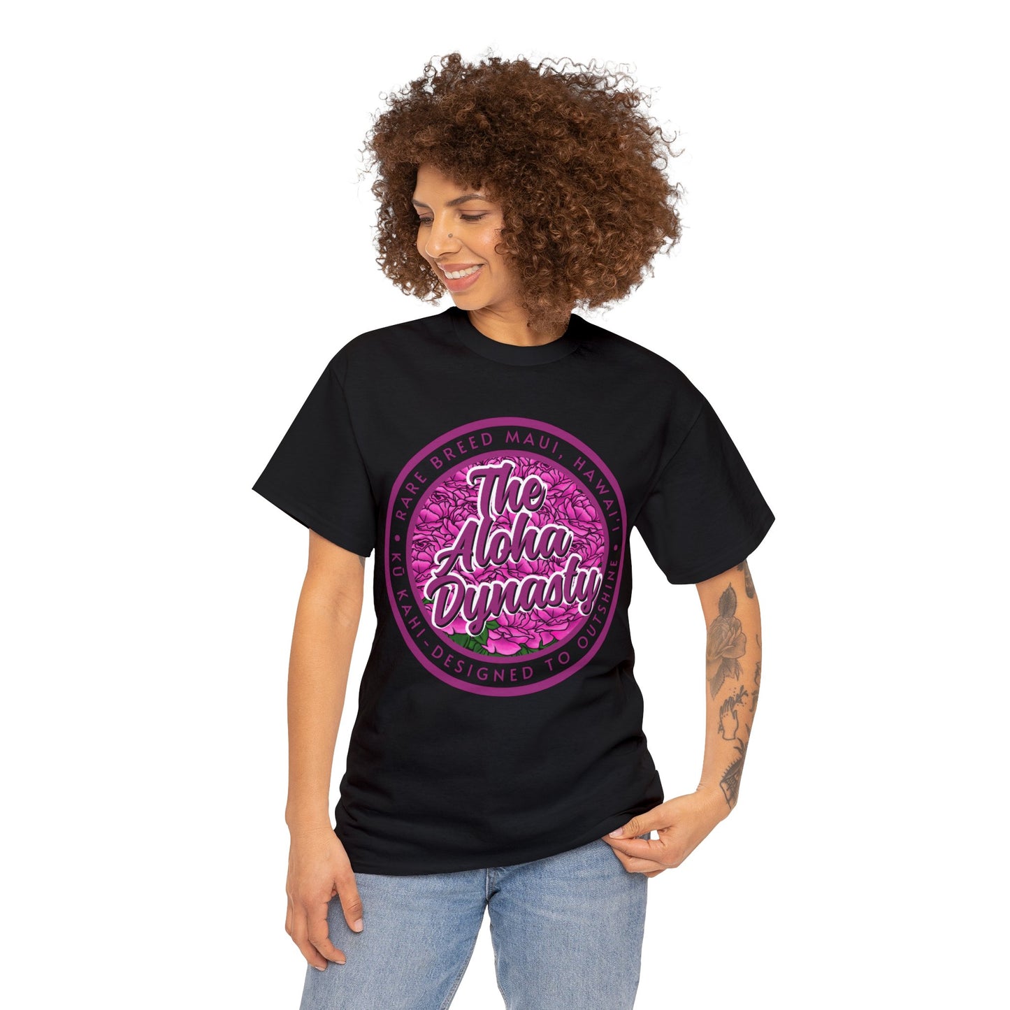 Lokelani Flower, Aloha Dynasty Unisex Heavy Cotton T-Shirt