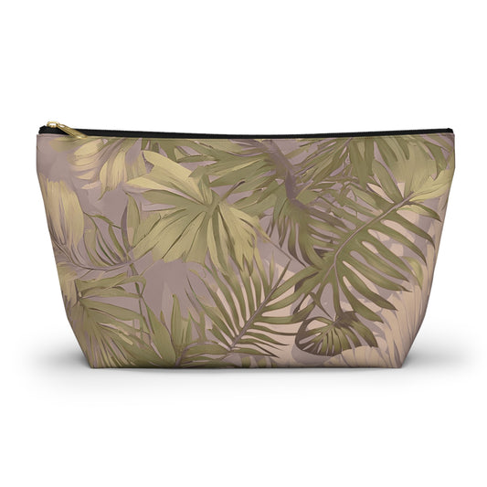 Hawaiian Tropical Print - Soft Tones Accessory Pouch w T-bottom