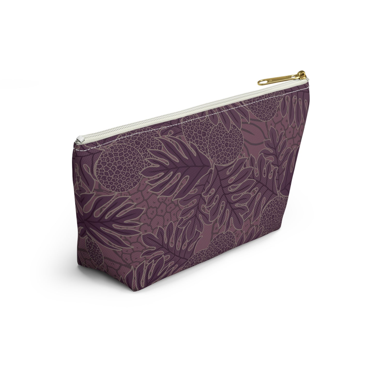Ulu Breadfruit Hawaiian Print Purple - Accessory Pouch w T-bottom