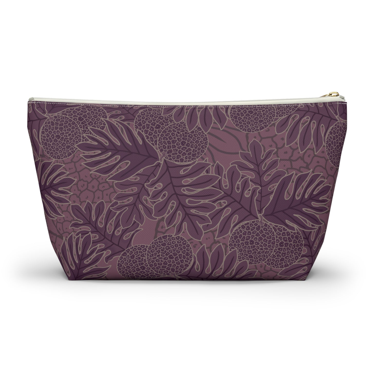 Ulu Breadfruit Hawaiian Print Purple - Accessory Pouch w T-bottom