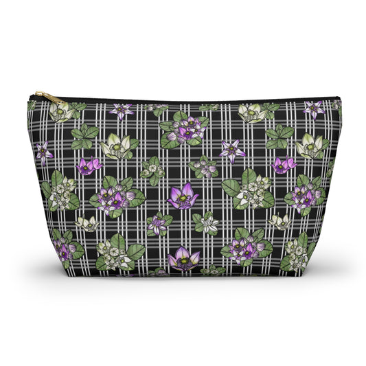 Pua Kalaunu and Palaka Hawaiian Print Accessory Pouch w T-bottom