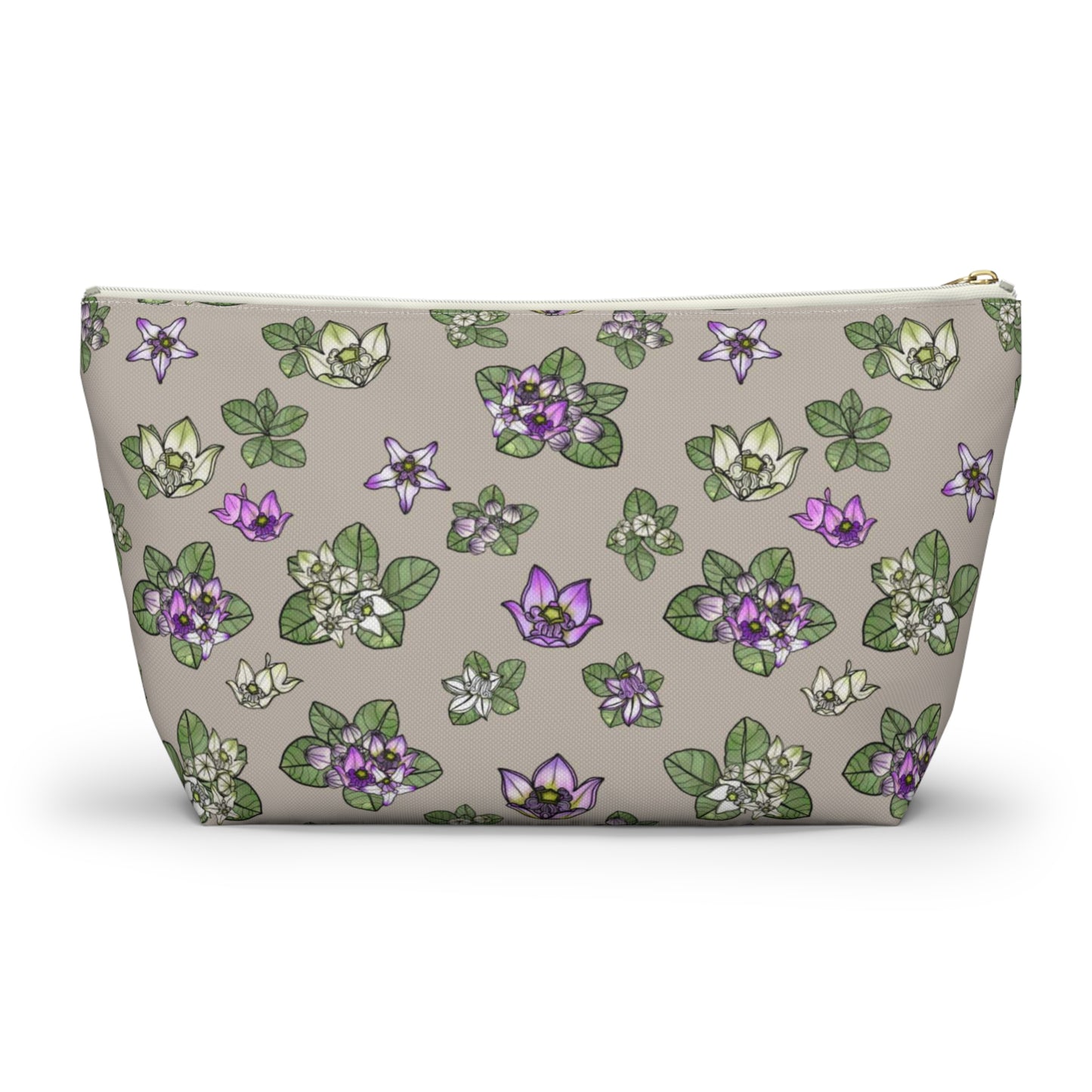 Pua Kalaunu Crown Flower Hawaiian Print Accessory Pouch w T-bottom