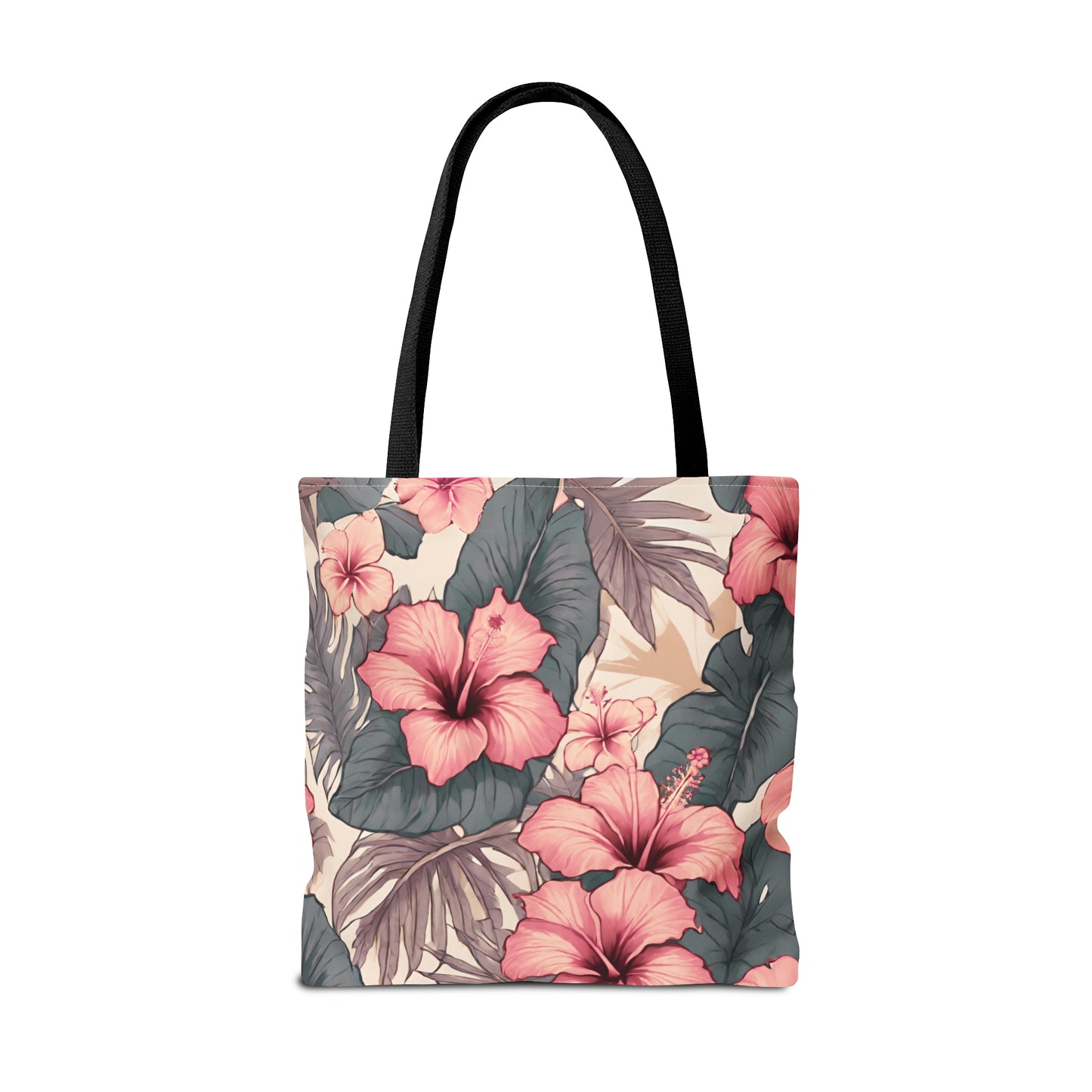 Hibiscus Tropical Hawaiian Print Tote Bag - Soft Tones