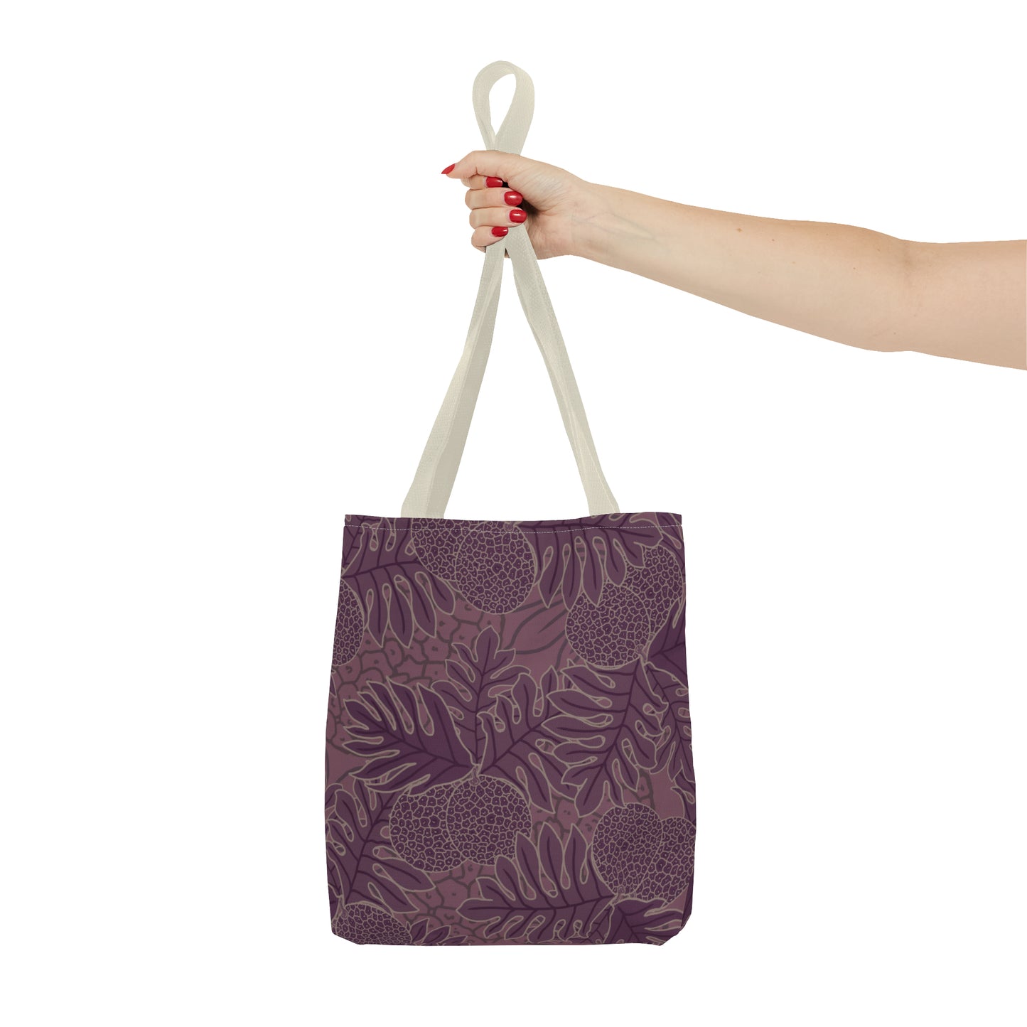 Ulu Breadfruit Hawaiian Print Purple Tote Bag
