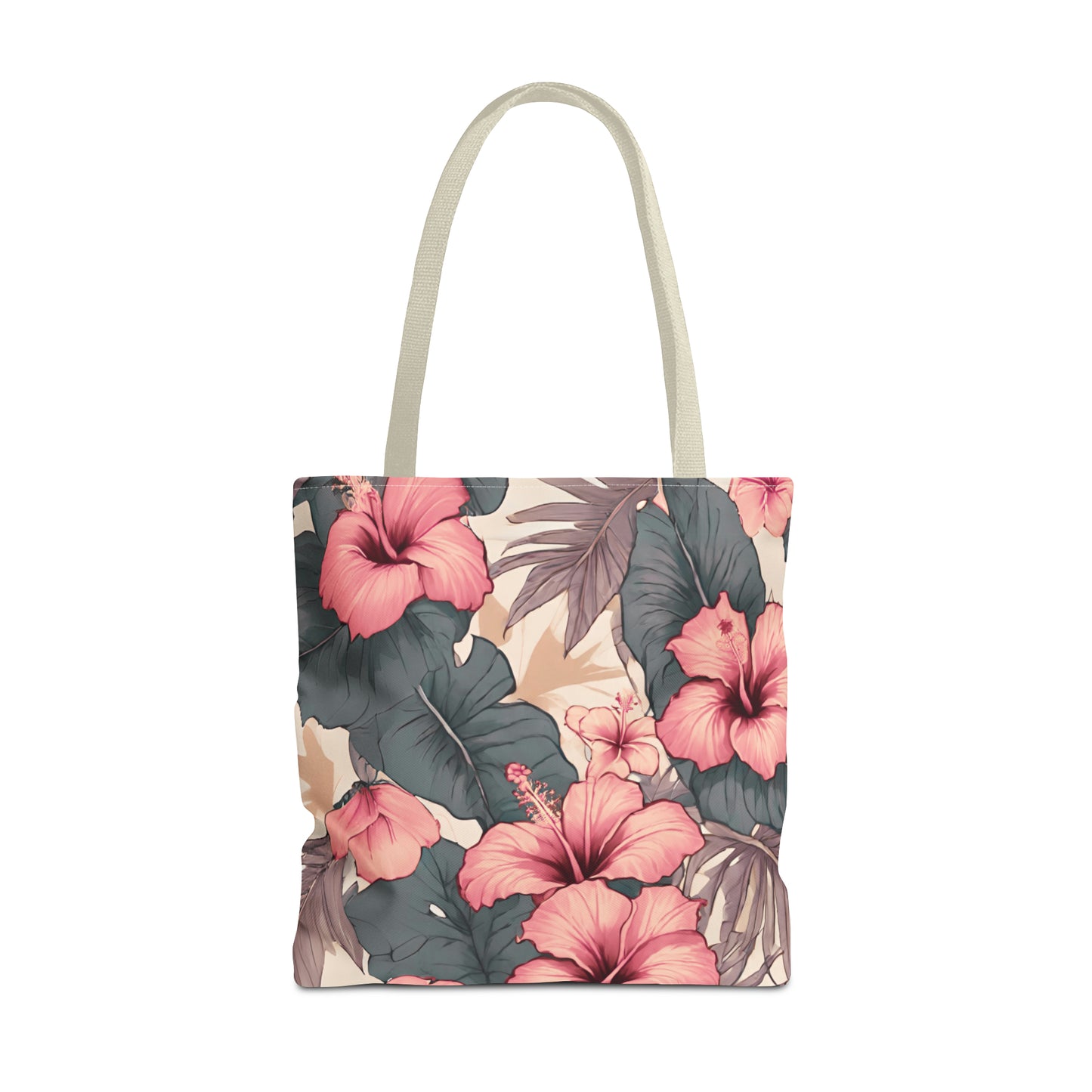 Hibiscus Tropical Hawaiian Print Tote Bag - Soft Tones