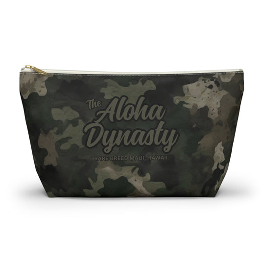 Dark Green Camouflage Aloha Dynasty Accessory Pouch w T-bottom