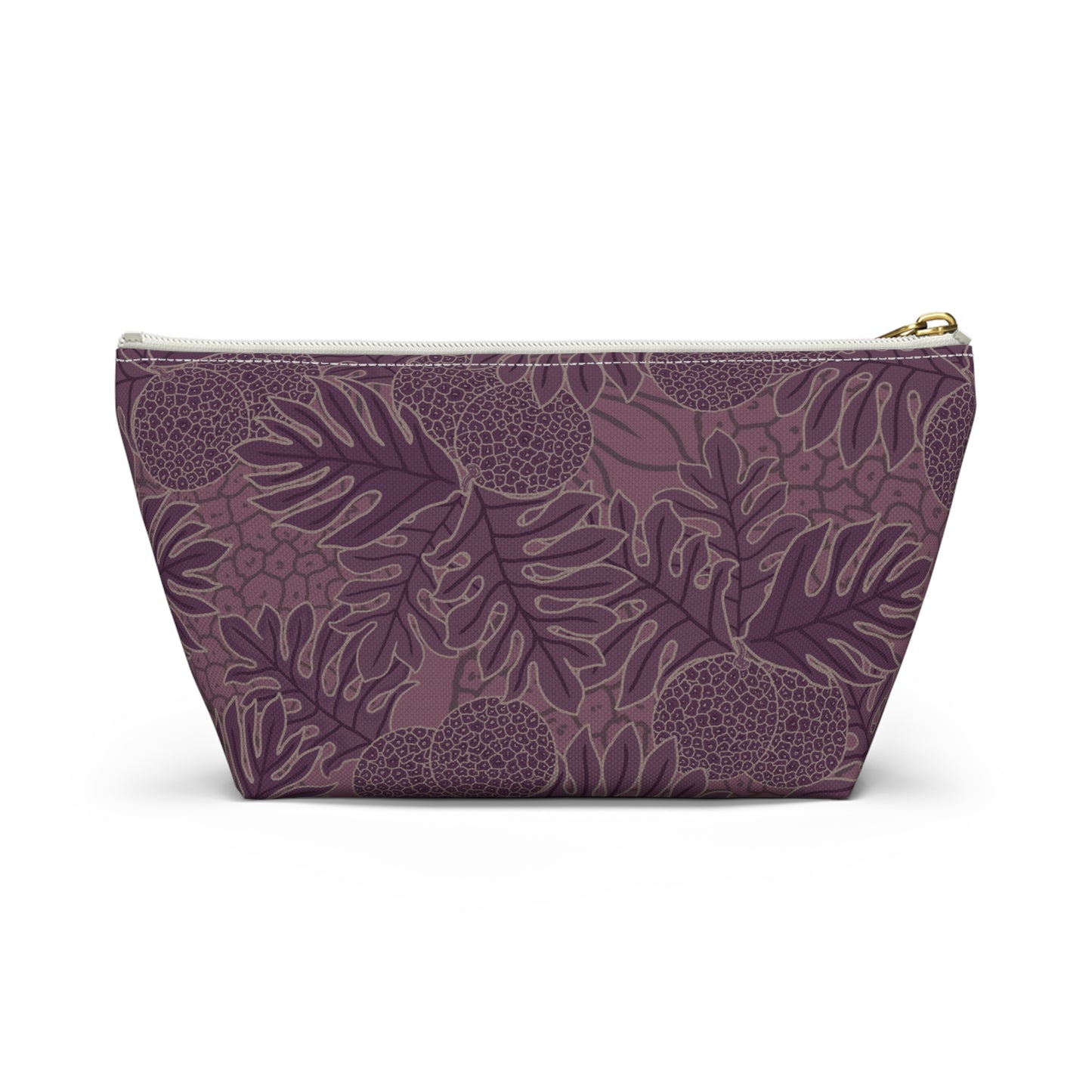 Ulu Breadfruit Hawaiian Print Purple - Accessory Pouch w T-bottom