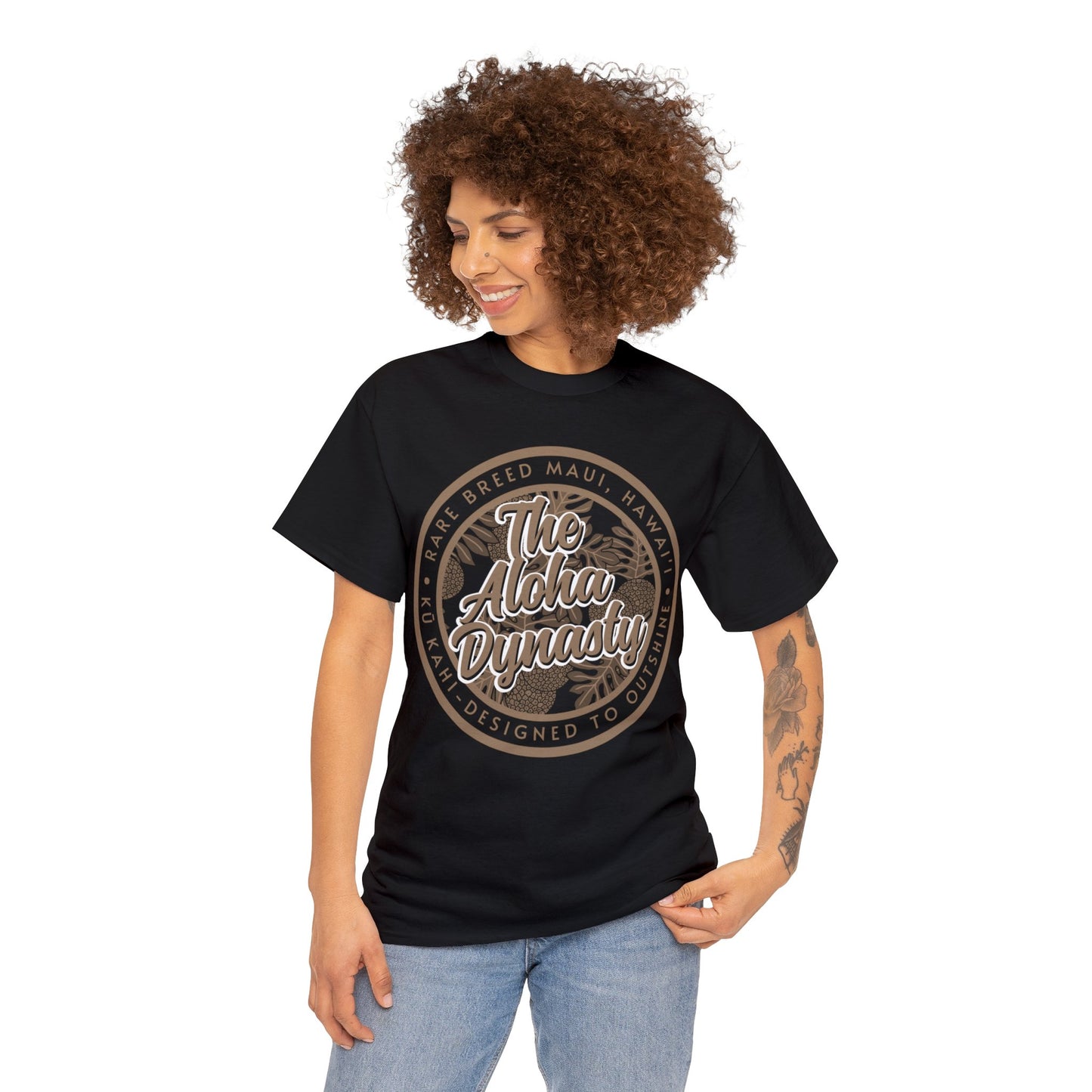 Ulu Breadfruit Hawaiian Print Aloha Dynasty Unisex Heavy Cotton Tee