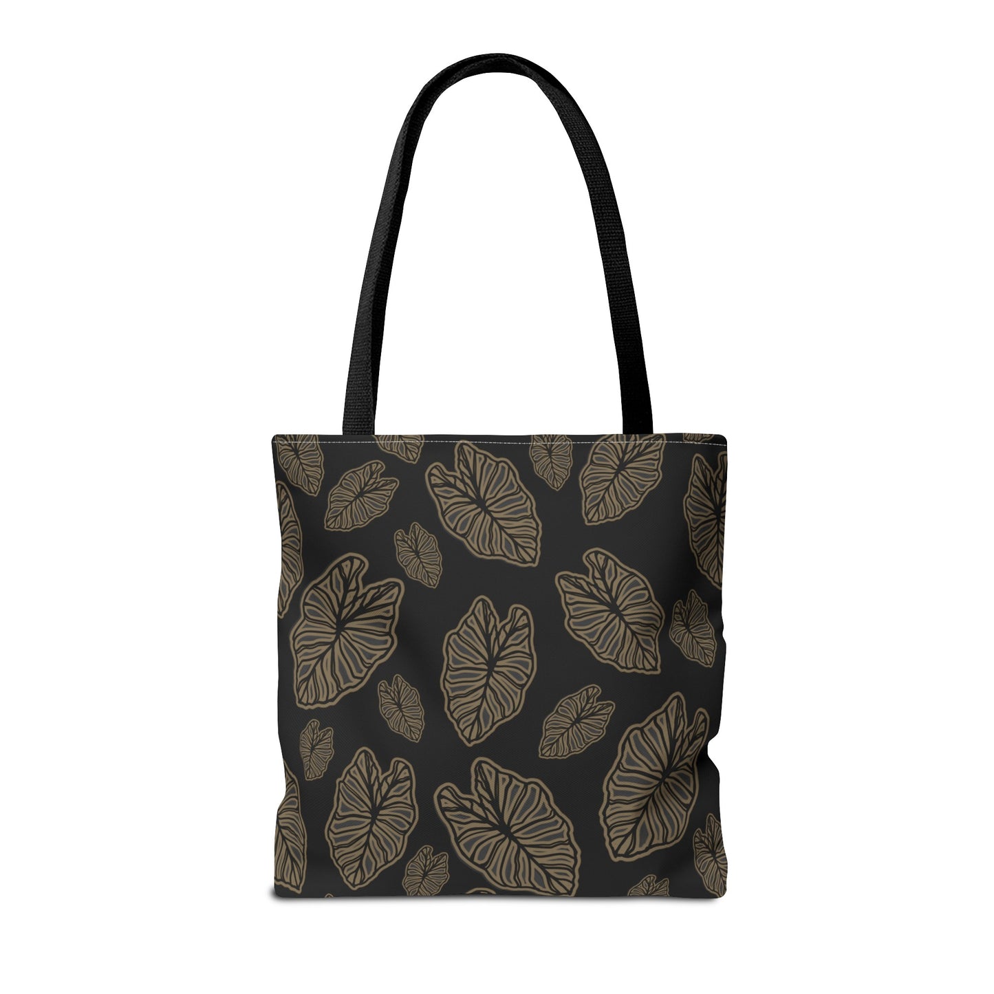 Kalo Taro Hawaiian Print Tote Bag - Black and Brown