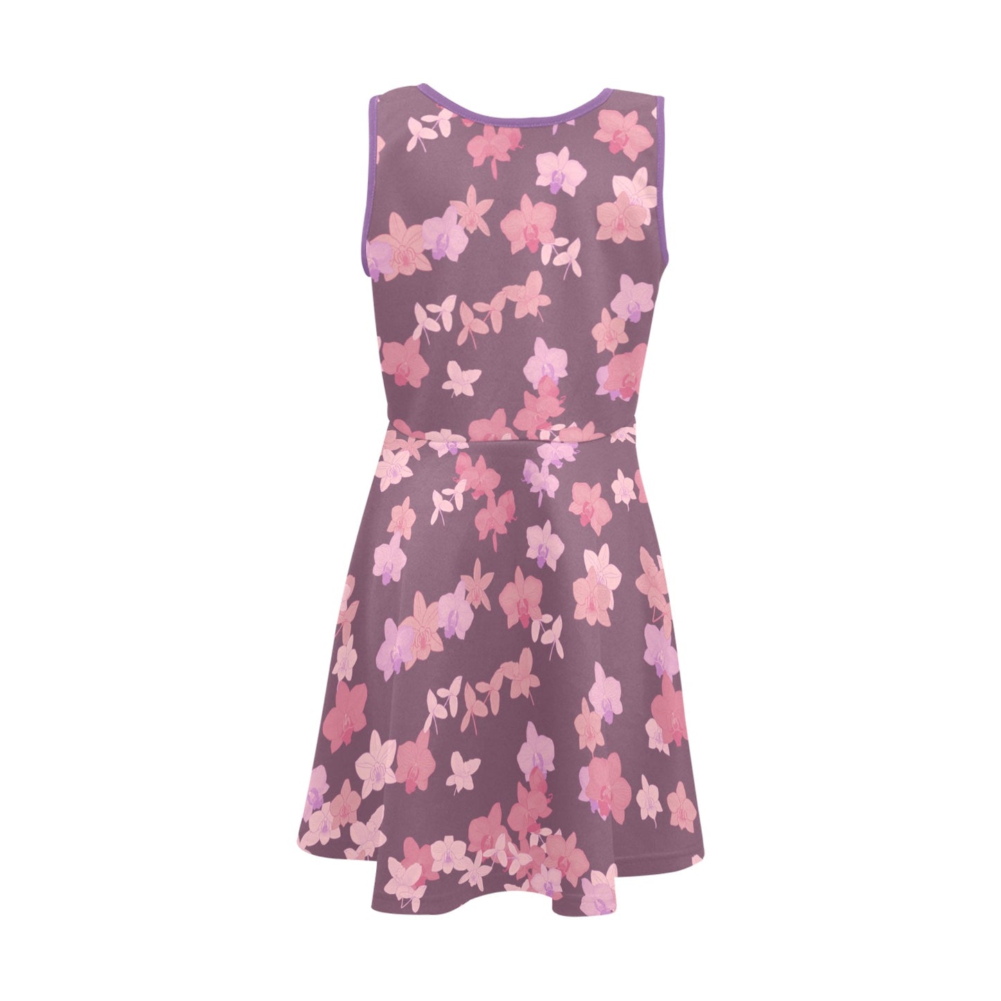 'Okika Hawaiian Print - Orchid, Girl's Sleeveless Dress