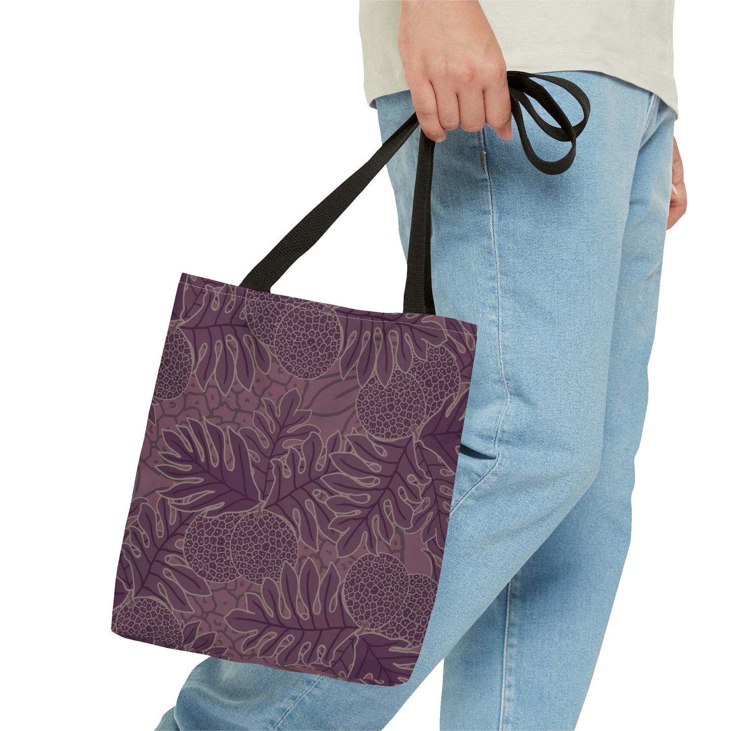 Ulu Breadfruit Hawaiian Print Purple Tote Bag