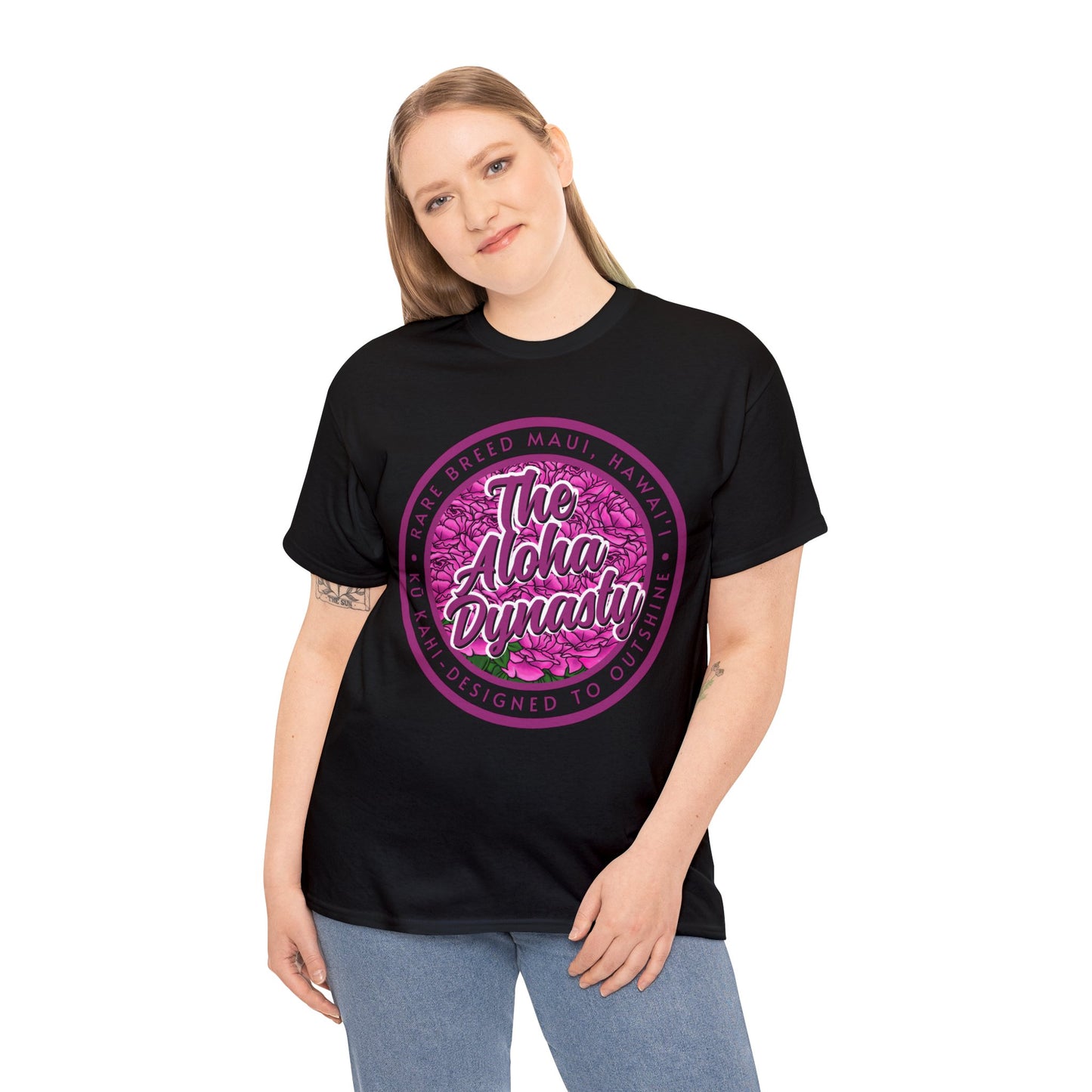 Lokelani Flower, Aloha Dynasty Unisex Heavy Cotton T-Shirt