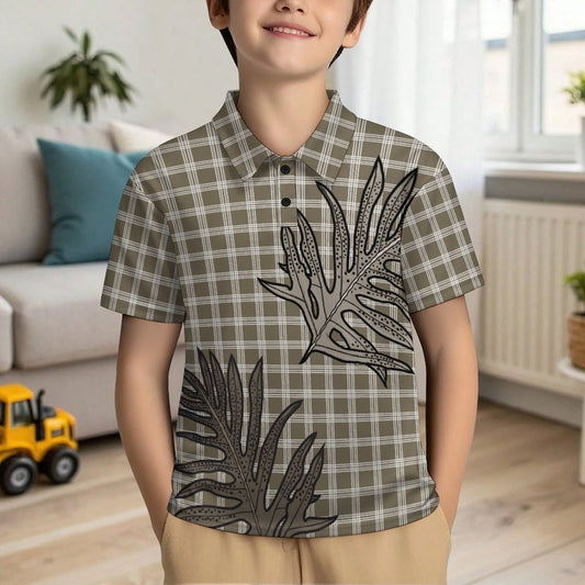 Palaka and Laua'e Keiki Polo Shirt - Taupe