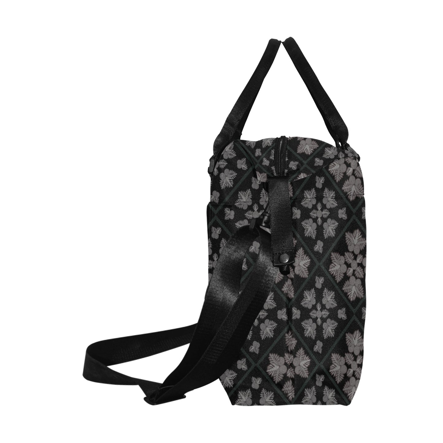Ulu Quilt Black and Gray Duffle Bag with LuggaTrolley Sleeve - The Huaka'i Weekender Duffle