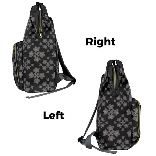 Ulu Quilt Hawaiian Print Multi-Function Backpack 2.0 - Black and Gray