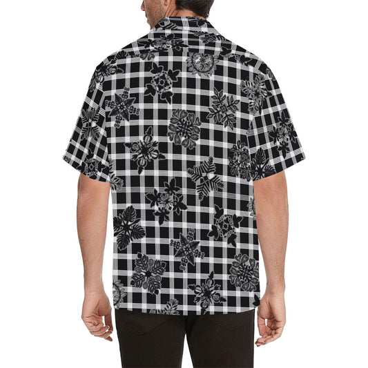 Palaka Kapa Kuiki - Menʻs Aloha Shirt, Black and White