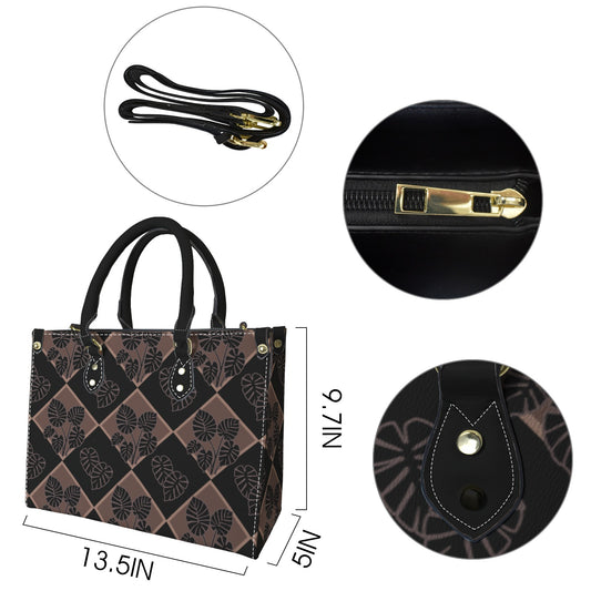 The Haunani Tote Bag 2.0 - Kalo Quilt Hawaiian Print Taro Kapa Design