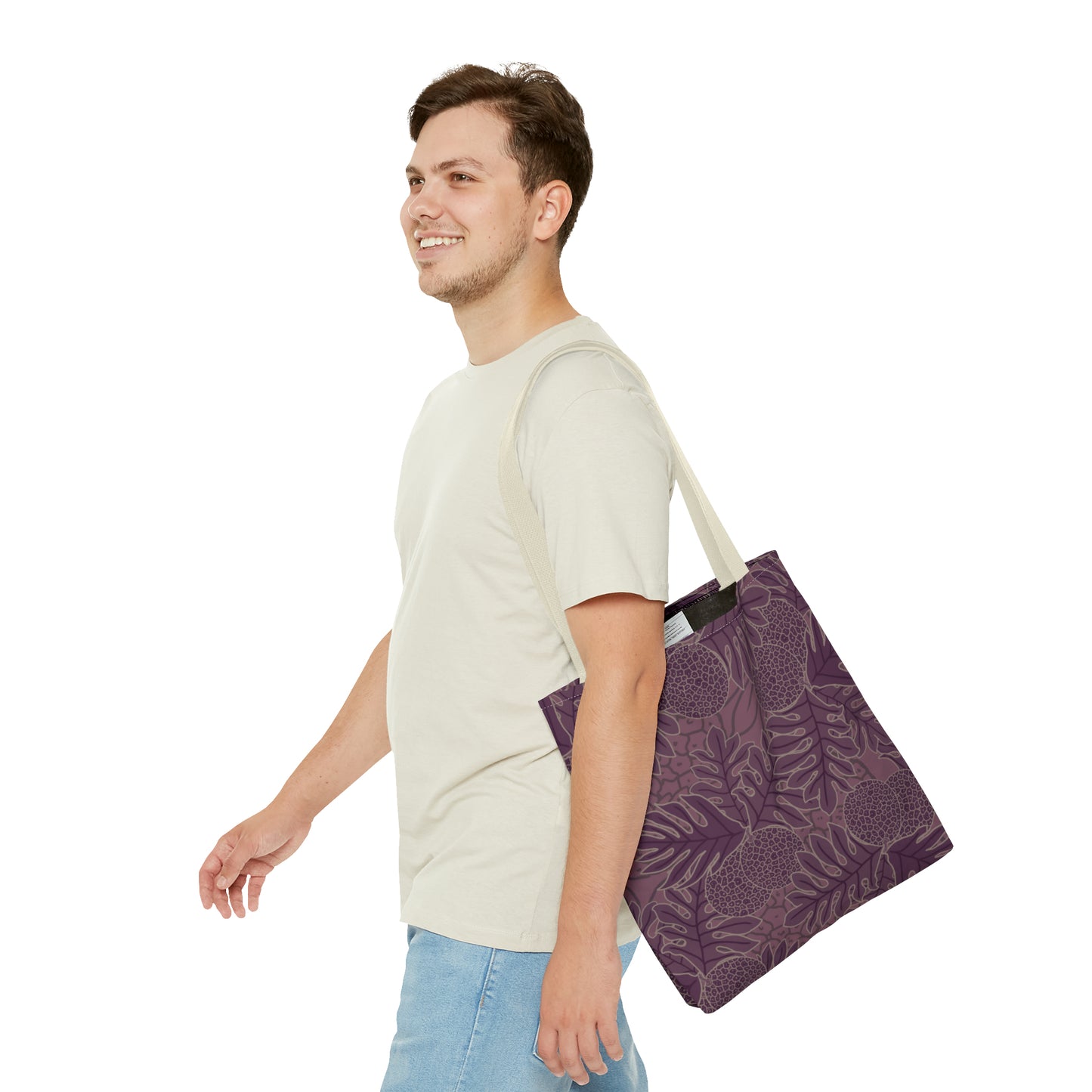 Ulu Breadfruit Hawaiian Print Purple Tote Bag