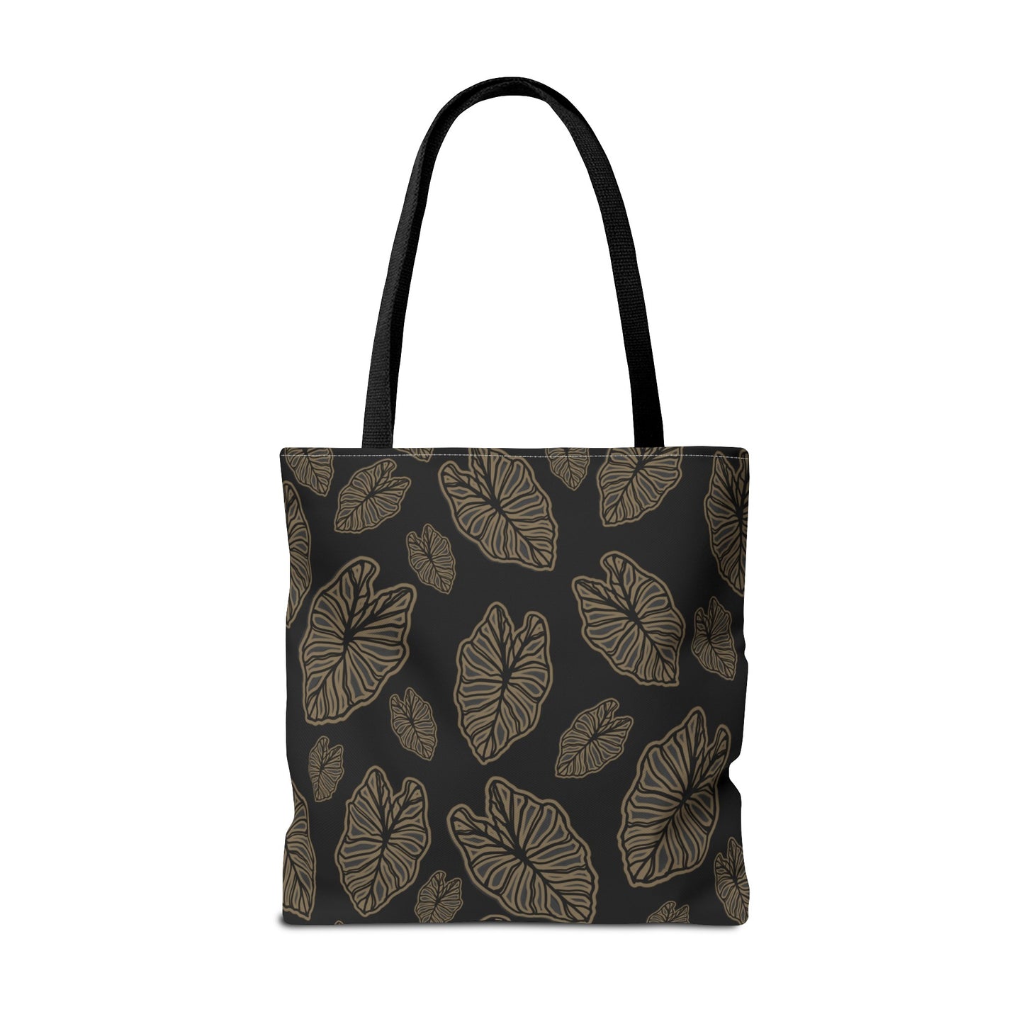 Kalo Taro Hawaiian Print Tote Bag - Black and Brown