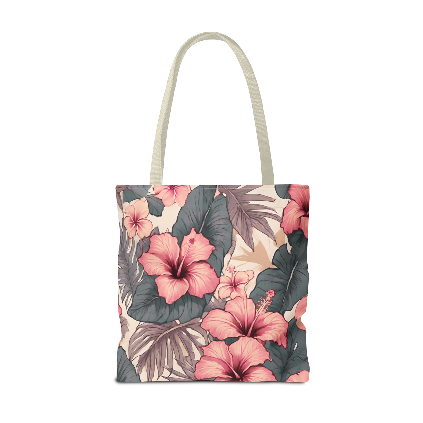 Hibiscus Tropical Hawaiian Print Tote Bag - Soft Tones