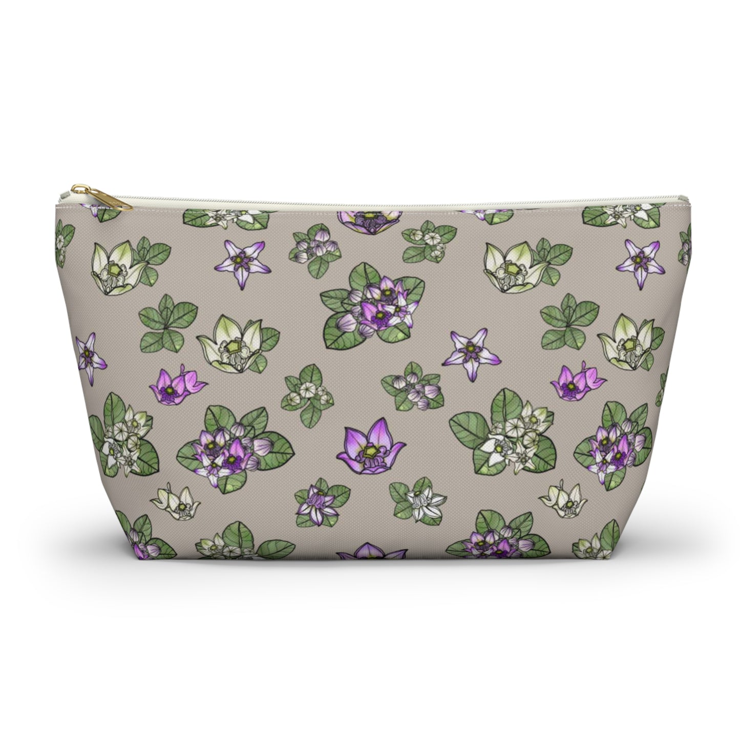 Pua Kalaunu Crown Flower Hawaiian Print Accessory Pouch w T-bottom
