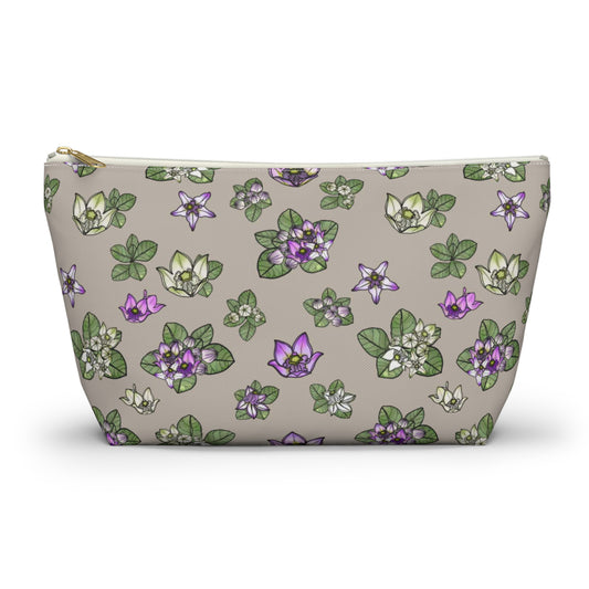 Pua Kalaunu Crown Flower Hawaiian Print Accessory Pouch w T-bottom