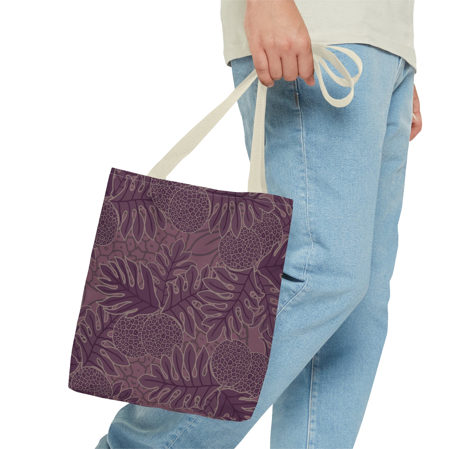 Ulu Breadfruit Hawaiian Print Purple Tote Bag