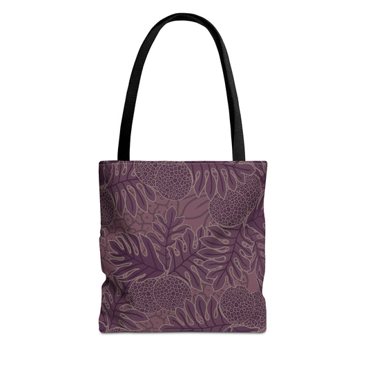 Ulu Breadfruit Hawaiian Print Purple Tote Bag