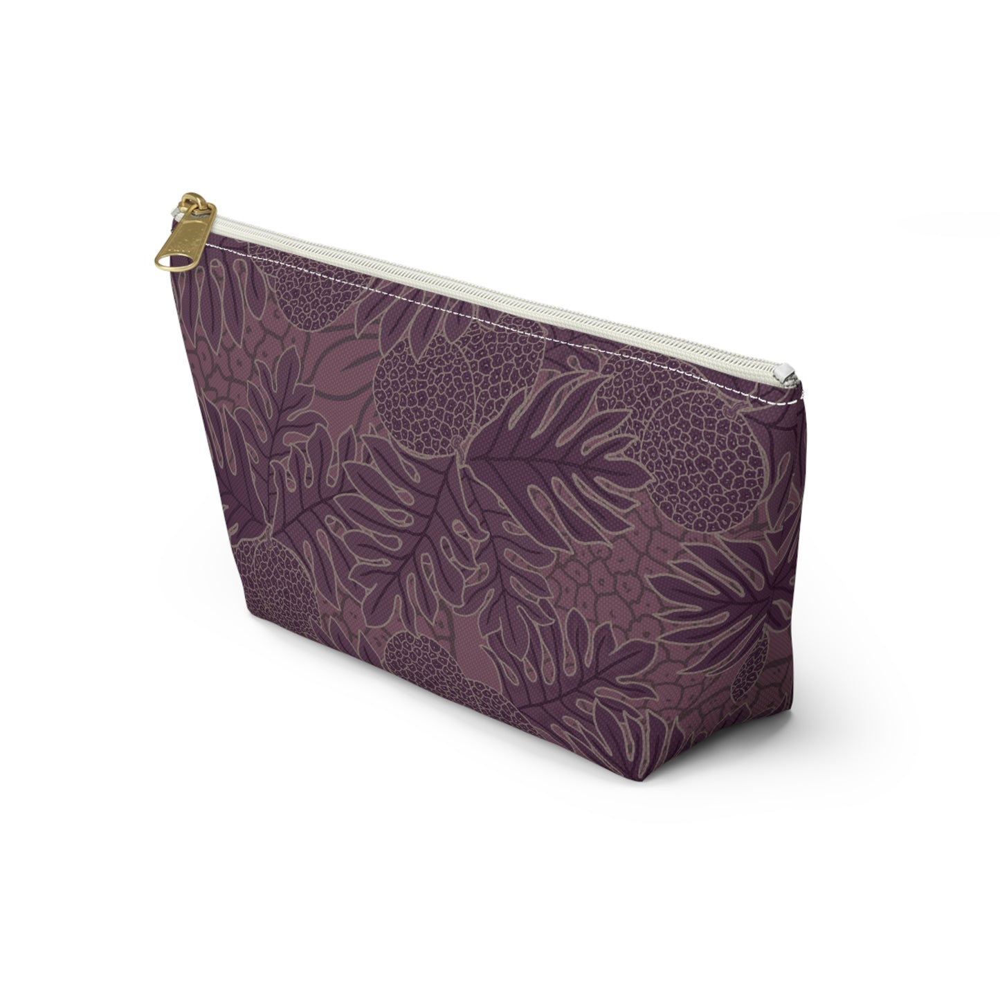 Ulu Breadfruit Hawaiian Print Purple - Accessory Pouch w T-bottom