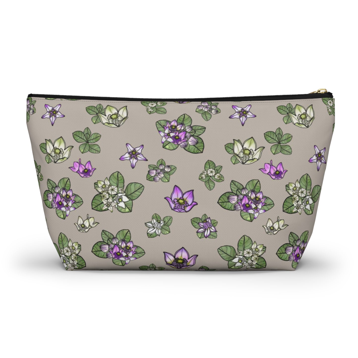 Pua Kalaunu Crown Flower Hawaiian Print Accessory Pouch w T-bottom