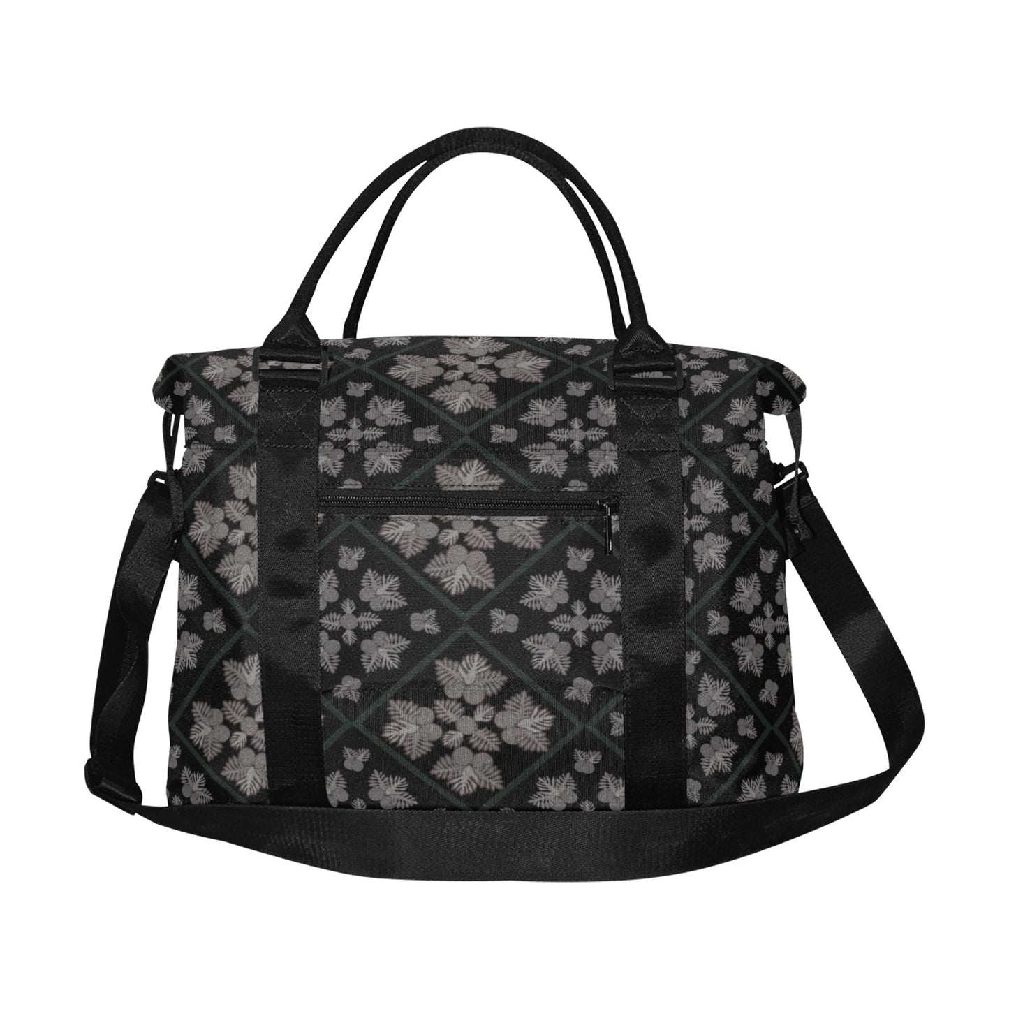 Ulu Quilt Black and Gray Duffle Bag with LuggaTrolley Sleeve - The Huaka'i Weekender Duffle