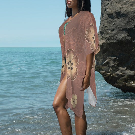 Hau Flower Long Kimono Soft Dusty Tones