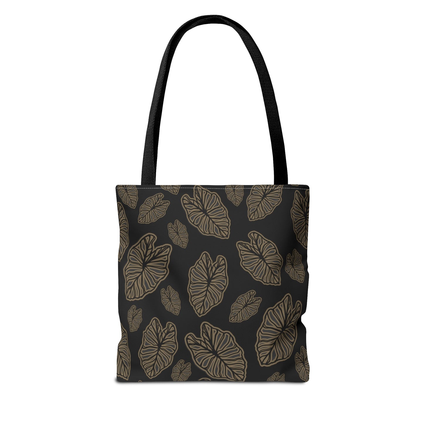Kalo Taro Hawaiian Print Tote Bag - Black and Brown