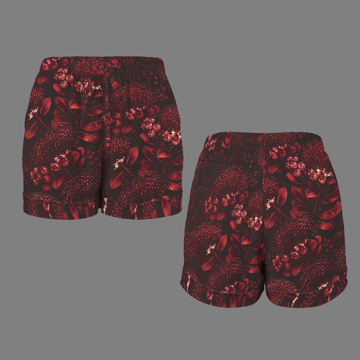 holoholo shorts in ohia lehua red