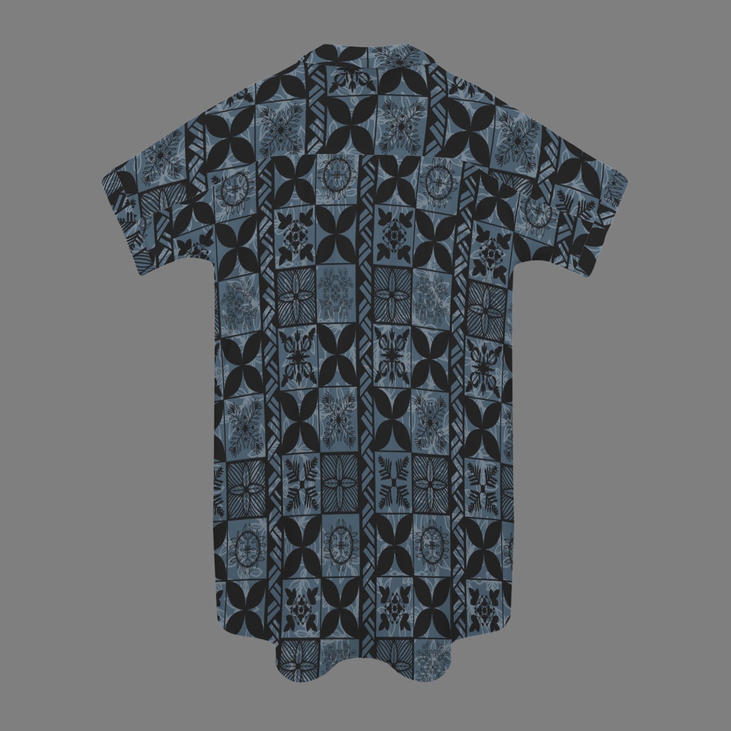 nani 2.0 shirt dress - hawaiian kapa quilt blue and black