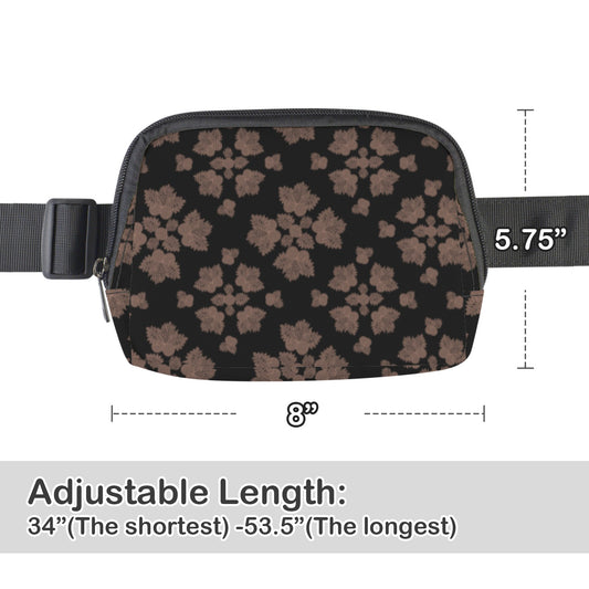 Holoholo Belt Bag - Ulu Quilt Belt Bag / Chest Bag - Black and Brown Belt Bag-Small