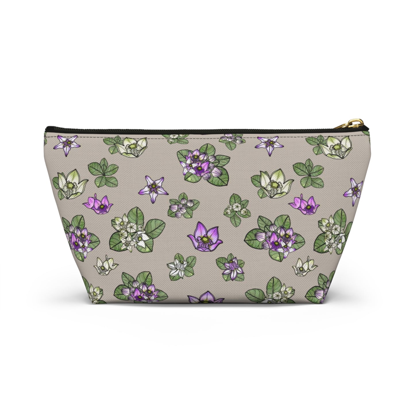 Pua Kalaunu Crown Flower Hawaiian Print Accessory Pouch w T-bottom