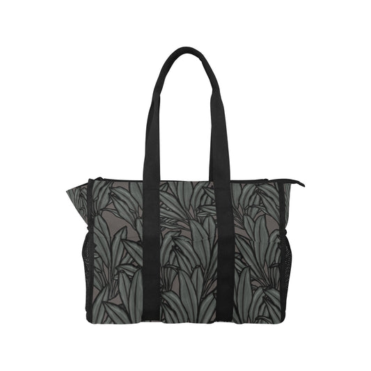 La'i Ti-Leaf Hawaiian Print Taupe Nurse/Teacher/Mommy Tote Bag