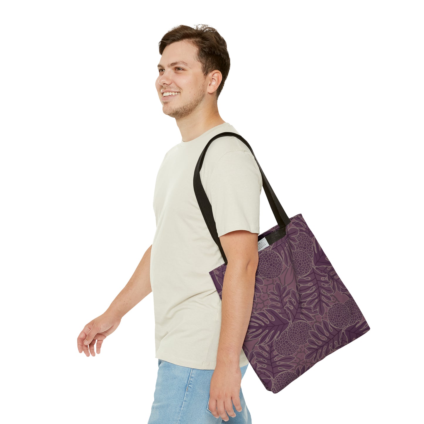 Ulu Breadfruit Hawaiian Print Purple Tote Bag