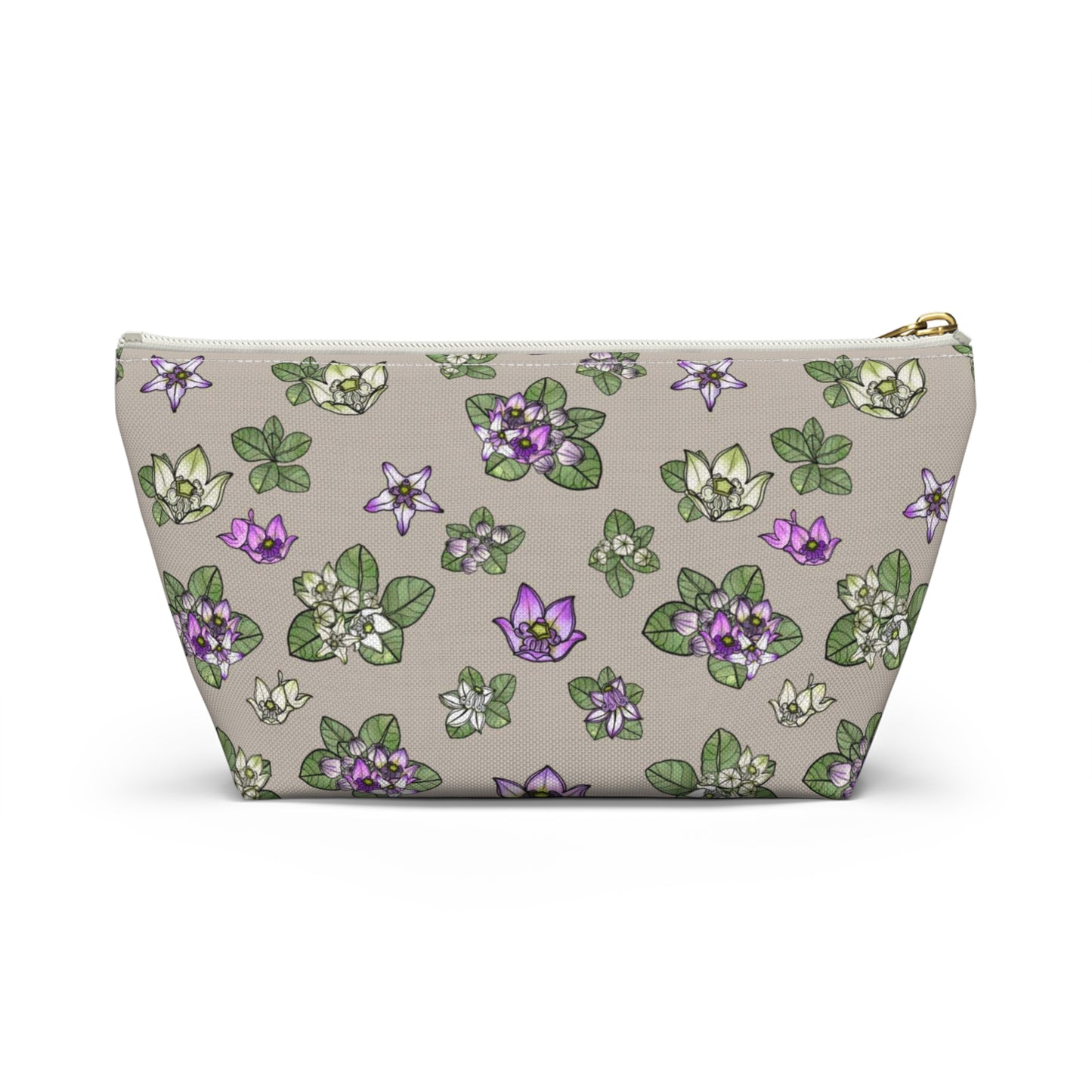 Pua Kalaunu Crown Flower Hawaiian Print Accessory Pouch w T-bottom