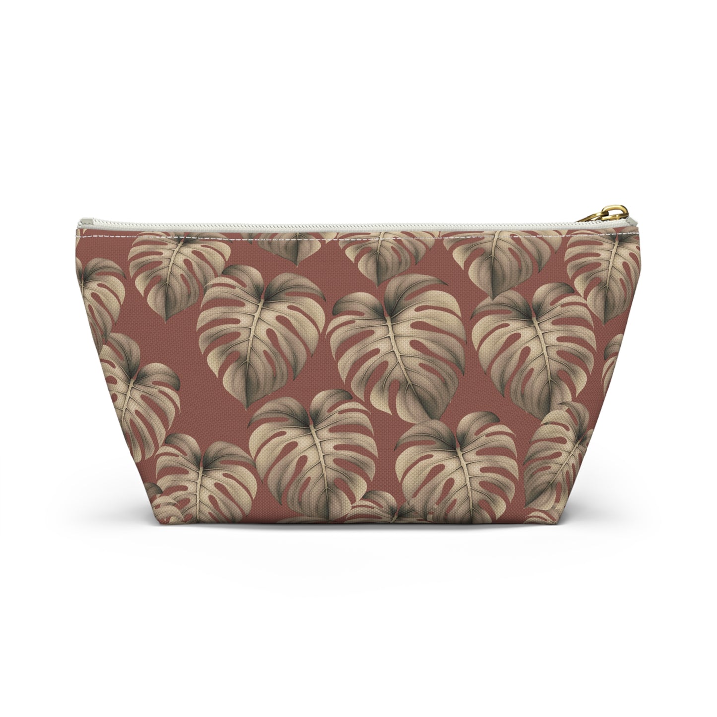 Monstera Mauve Hawaiian Print - Accessory Pouch w T-bottom